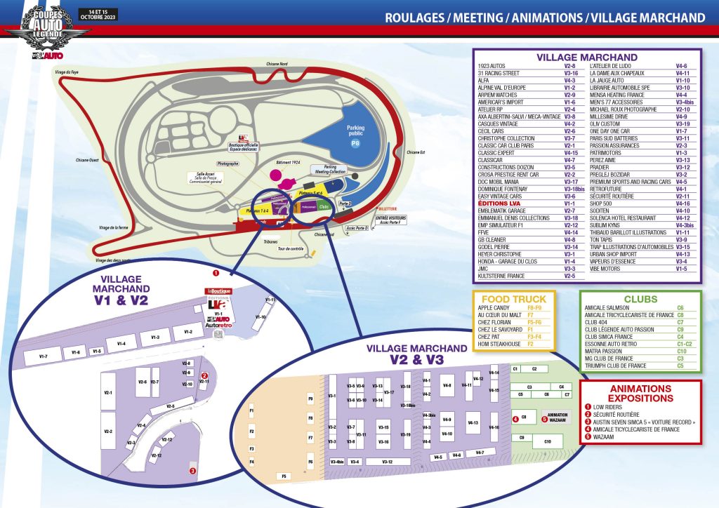 Plan des Coupes Auto Légende 2023